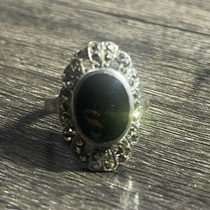 Black onyx and silver ring